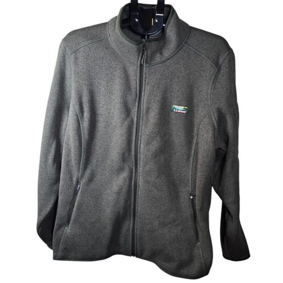 LL Bean Jacket Men's 3X Gray Fleece Full Zip Coat - Picture 1 of 9
